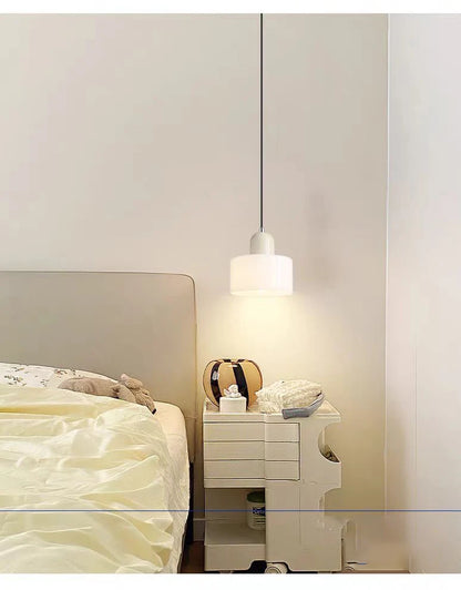 Nordic Modern Glass Bedroom Bedside Long Line Small Chandelier