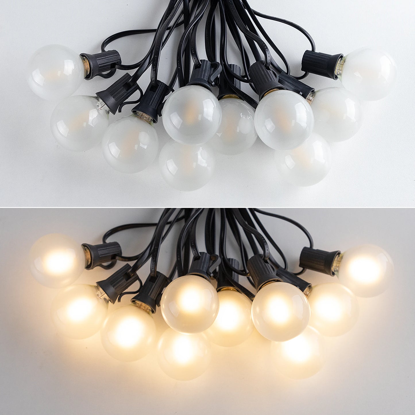 Fairy Outdoor String Lights G40 LED Frosted White Bulbs