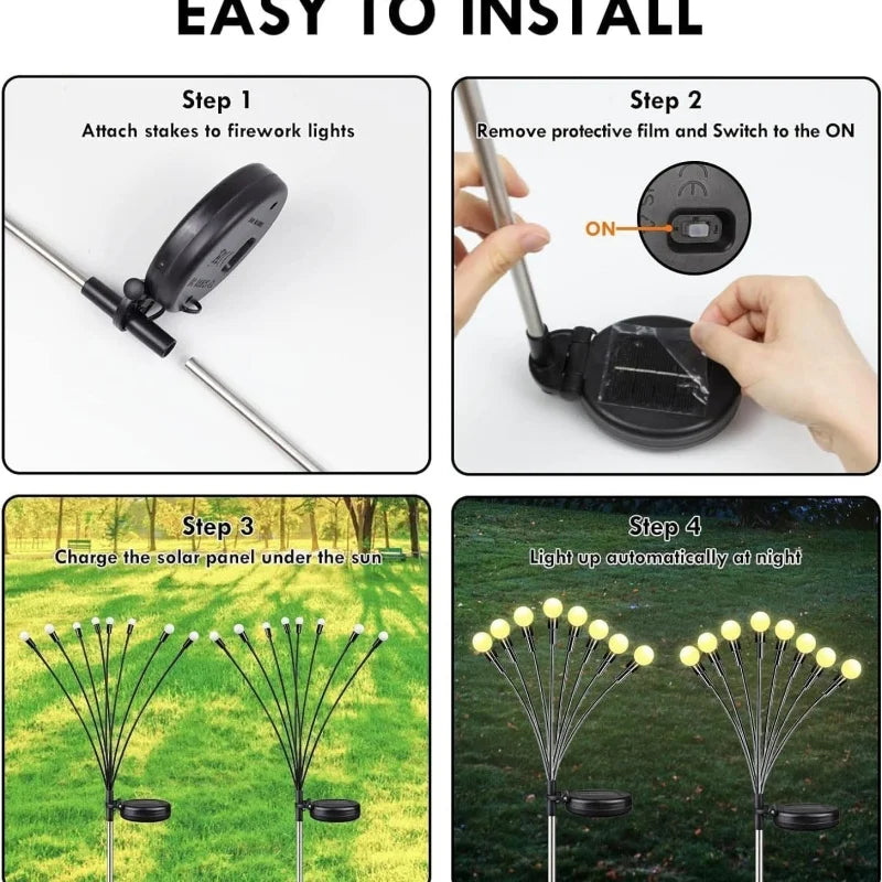 Outdoor RGB Color Lights LED Solar Garden Lamp Firefly Lights