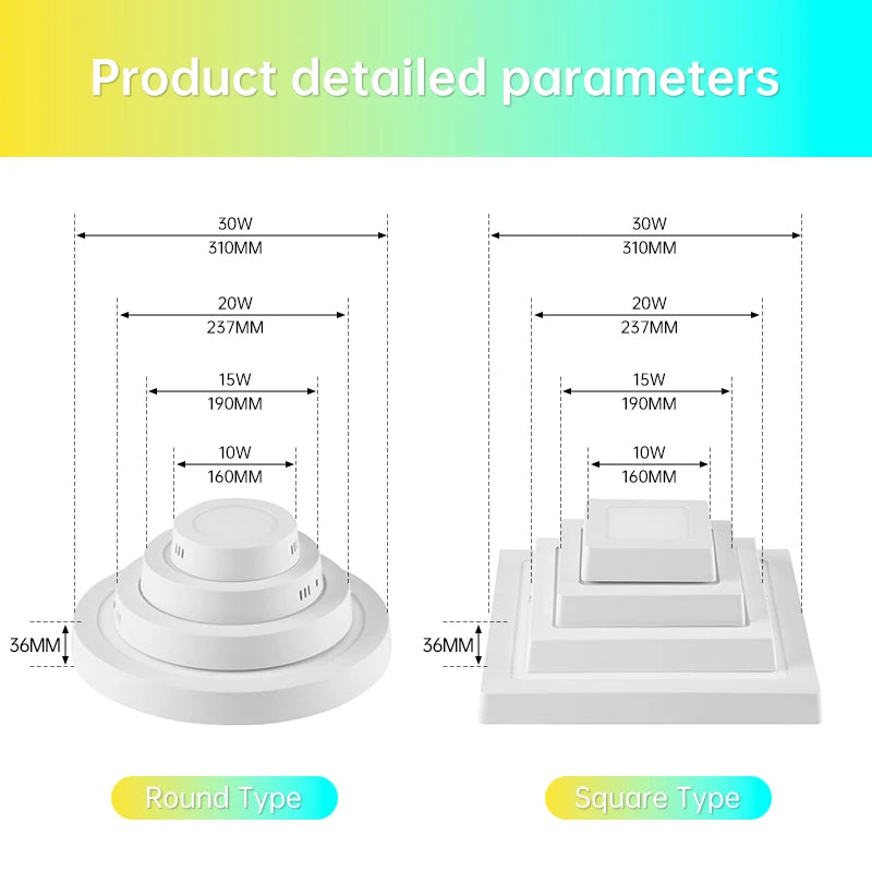 Led Ceiling Lights Fixture 110V 220V Ultra Thin Panel Lamp