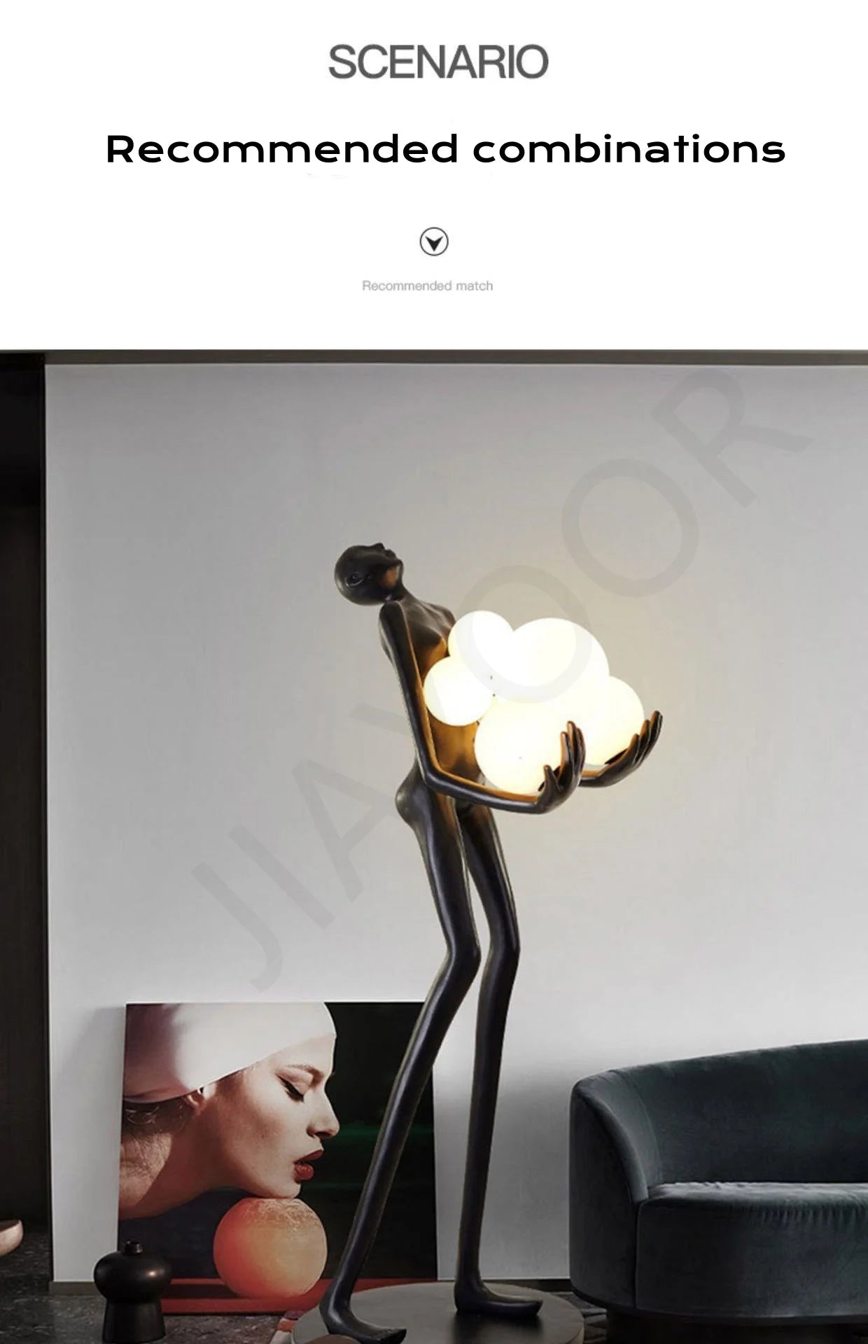 Nordic Humanoid Floor Lamp Sculpture Design Exhibition Lamp