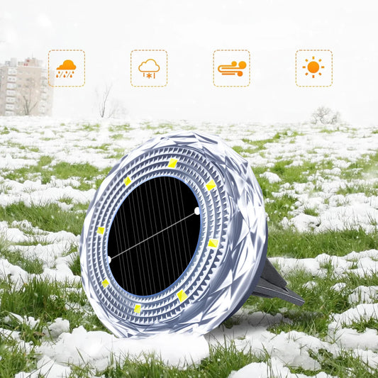 4Pack Outdoor Solar Ground Buried Light Crystal Diamond
