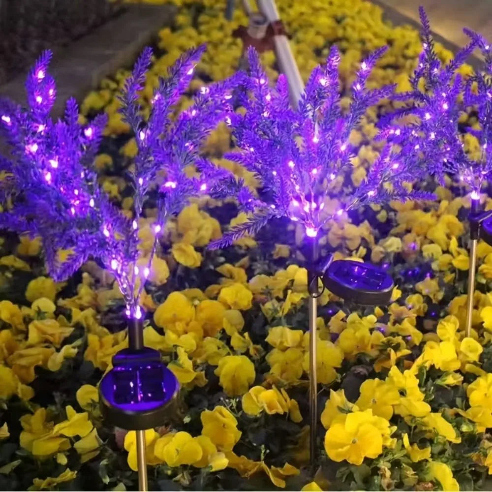 1PC Solar Lavender Flower Lights Purple LED Waterproof Decorative