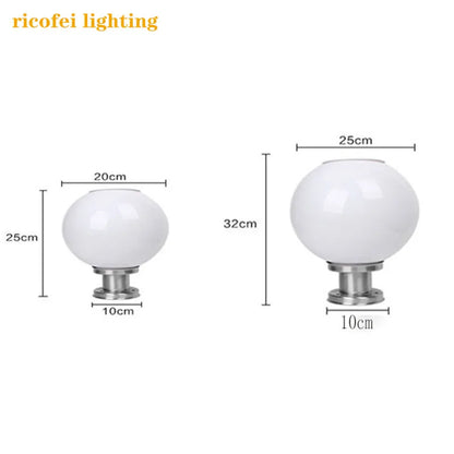 LED Ball Solar Outdoor Light Stainless Steel Solar Post Light