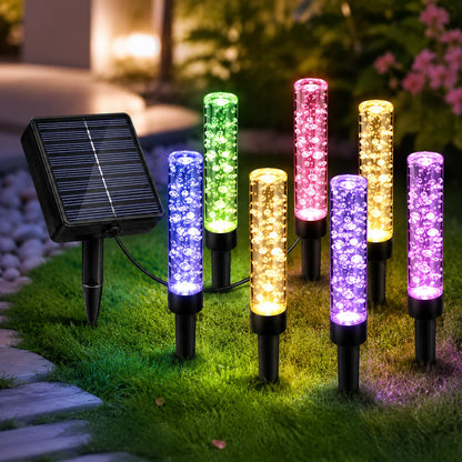 Solar Garden Lights Bubble Stick Pathway Stake Lights