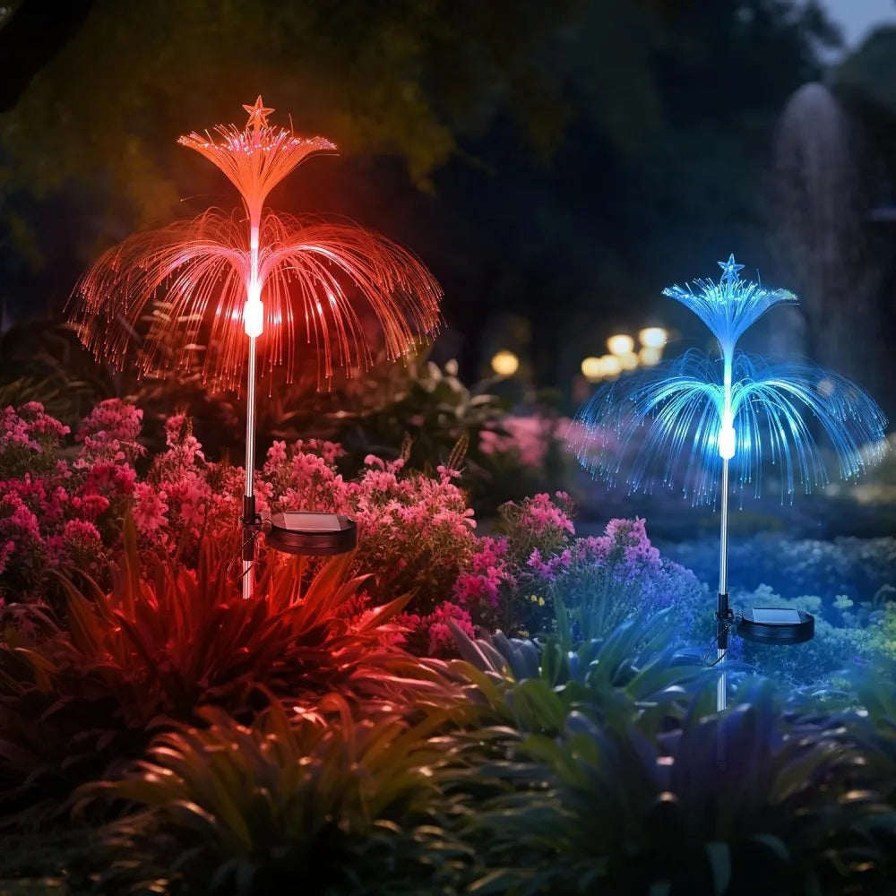 Solar 7-Color Changing Fiber Optic Christmas Tree Stake Lights
