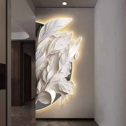 Family Entrance Feather Mural Lamp Modern Lamp