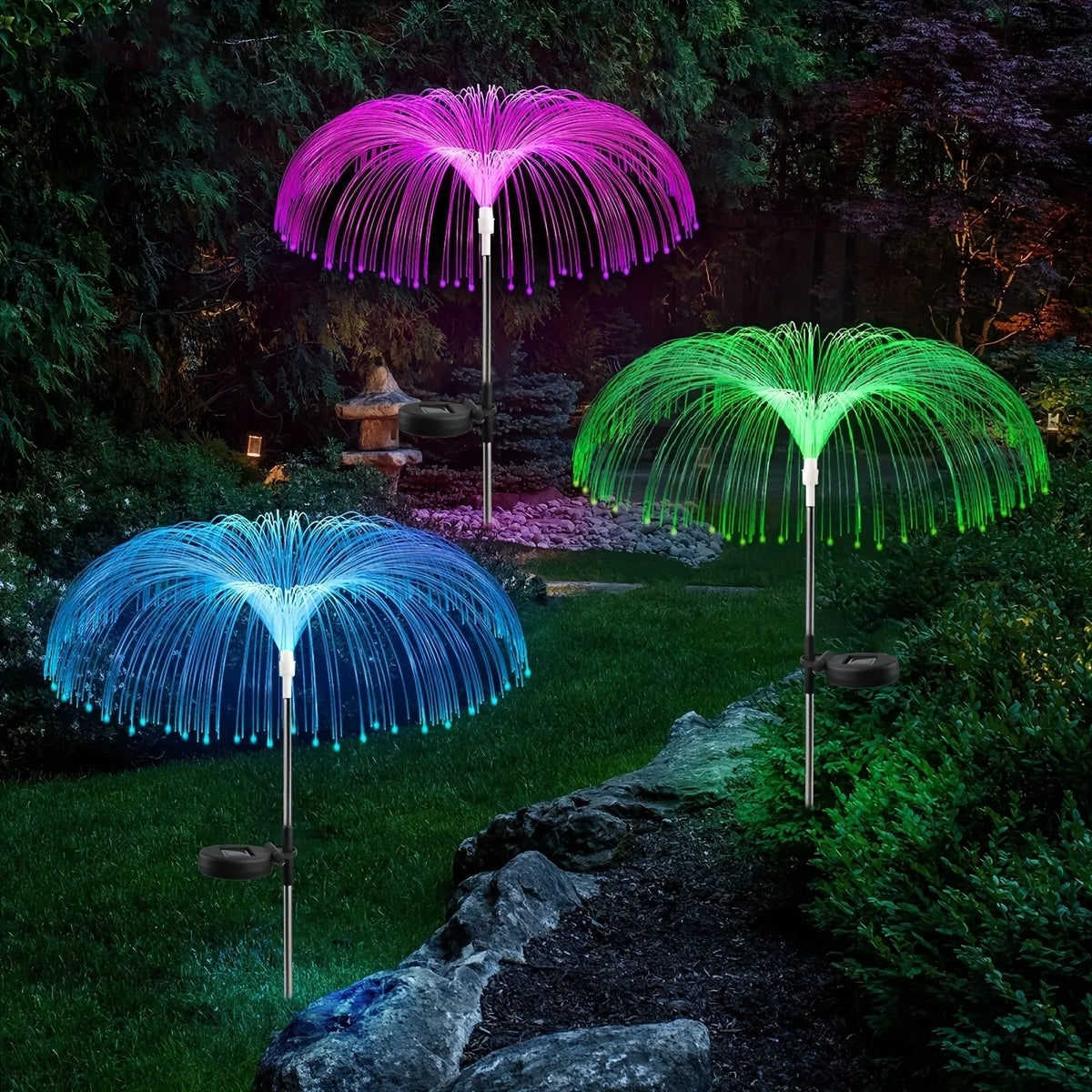 Jellyfish Reed Lights Solar Outdoor Color Changing Lights