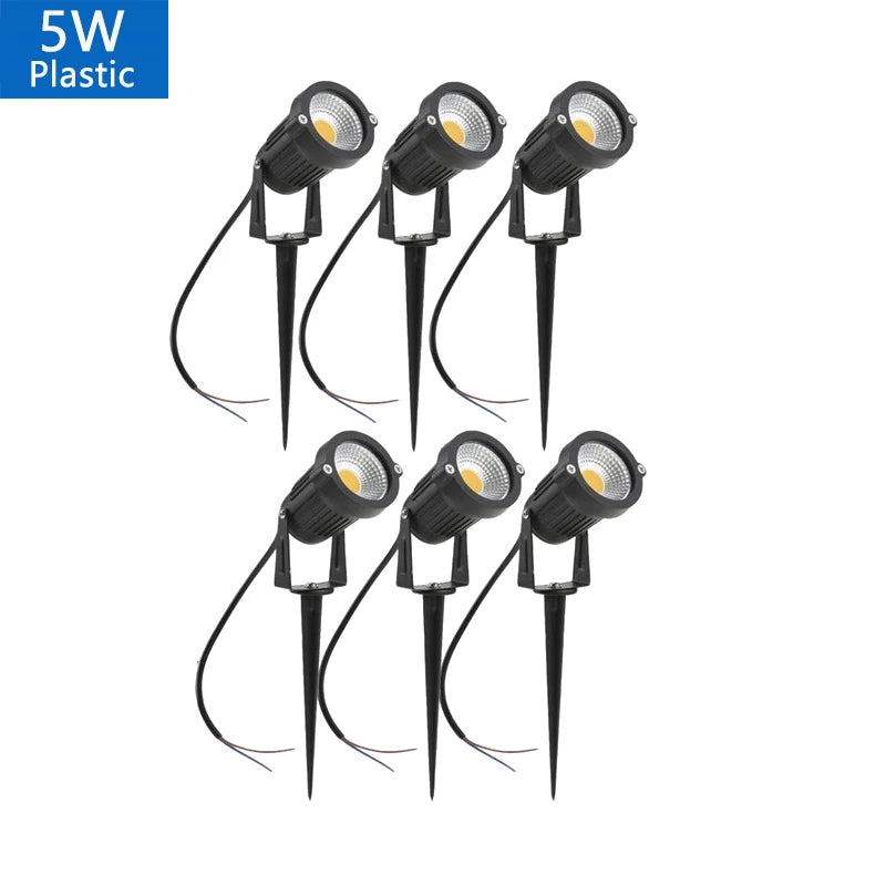 Outdoor Waterproof Spike Garden Path Green Spotlights