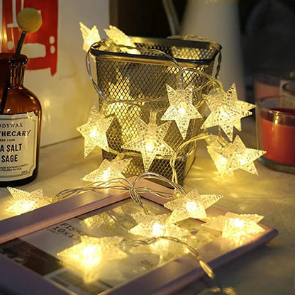 Solar Star String Lights Outdoor Waterproof LED Solar Powered Fairy Lights