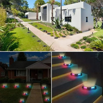 Solar Lights Outdoor 12LEDs Disk Underground Lamp Yard Decoration