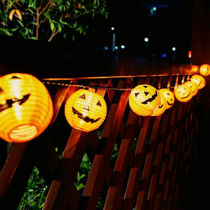 Halloween Pumpkin Lantern Solar String Lights Outdoor