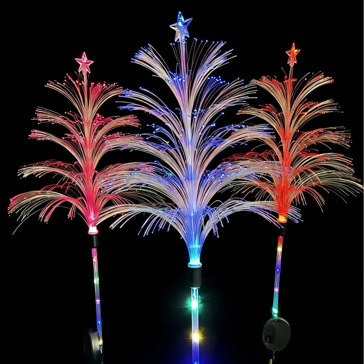 Solar Jellyfish Garden Stake Lights, Color Changing Fiber Optic Star