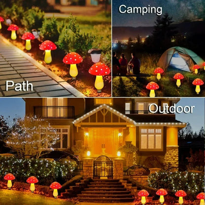 LED Solar Landscape Ground Lights Cute RED Mushroom