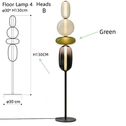 Italian Creative Colored Glass Designer LED Floor Light