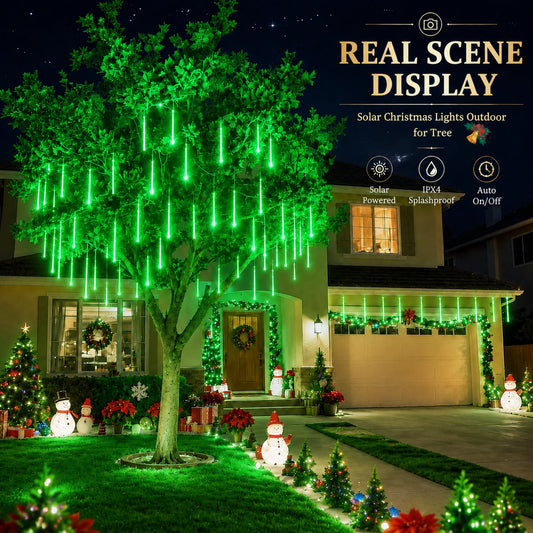 Solar Meteor Shower Lights Outdoor Meteor Lights 8Tubes