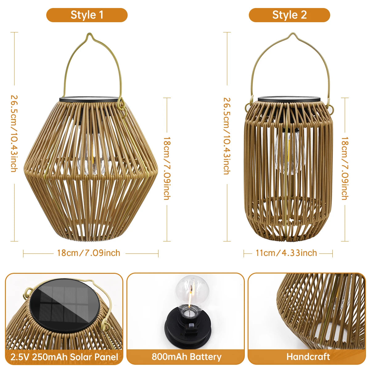 Solar Lantern Outdoor Solar Lanterns Waterproof for Garden Yard