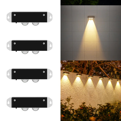 4 Pieces Solar LED Lights, Outdoor Lights Smart Light Sensor