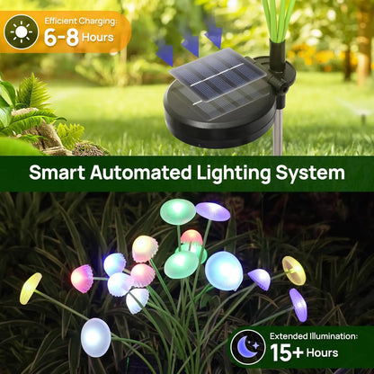 1pc Solar Mushroom Lights Dual Mode LED Waterproof Outdoor