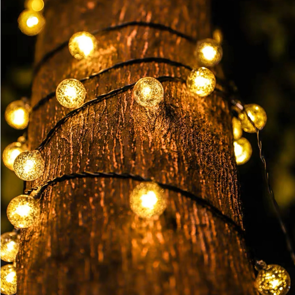 1 Pack 39FT IP65 Crystal Globe Solar String Lights 100 LED 8 Lighting