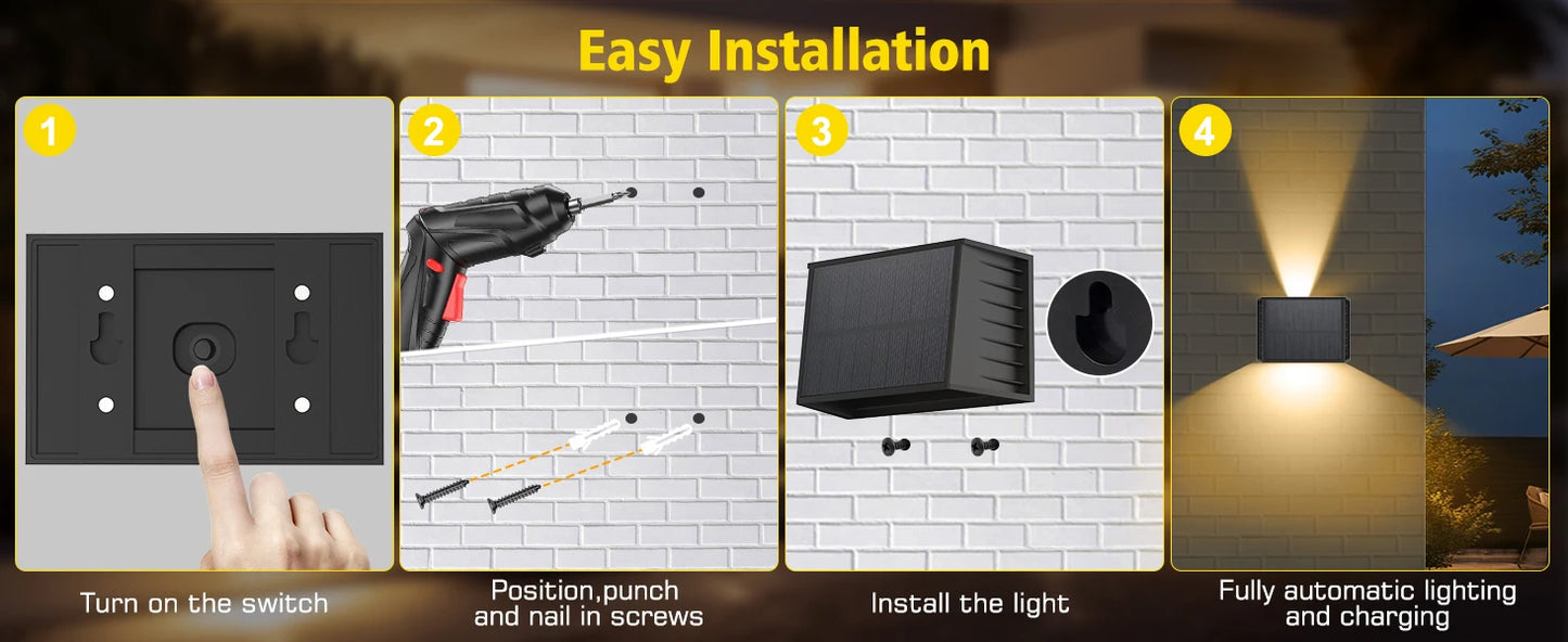 Outdoor Solar Lamp Solar Wall Light Fence Wall