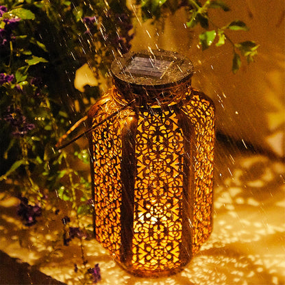 Led Solar Hanging Lantern Hanging Solar Lantern Retro Iron Art Lantern