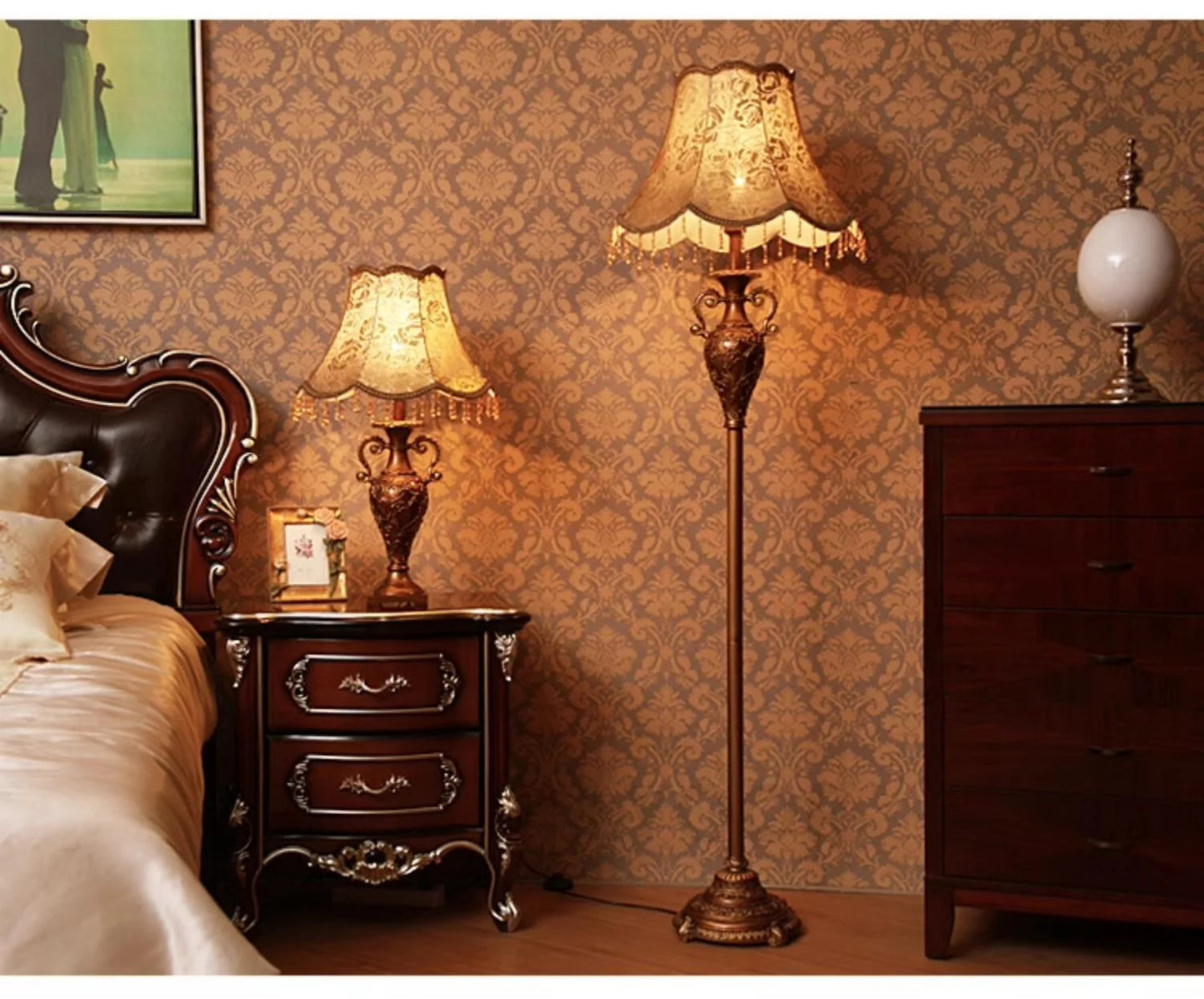 European Luxury Floor Lamp Retro Home Living Room Lamp