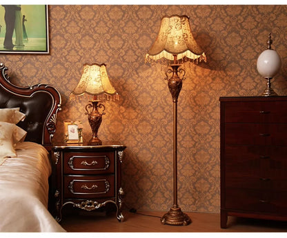 European Luxury Floor Lamp Retro Home Living Room Lamp