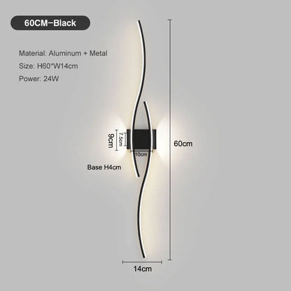 Long Strip LED Wall Lamps for Bedroom Living Room Indoor