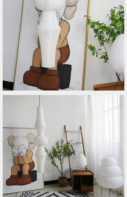 Nordic Wabi Sabi Wind Rice Paper Led Pendant Lights