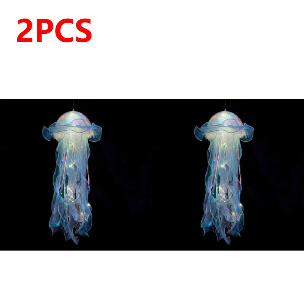 DIY Jellyfish Bedroom Light Lamp Hanging Ceiling Lanter
