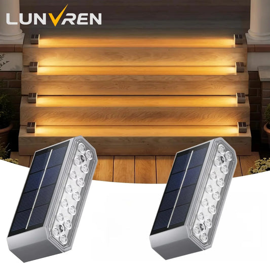 14LED 2PACK Solar Step Lights Outdoor Waterproof LED Solar