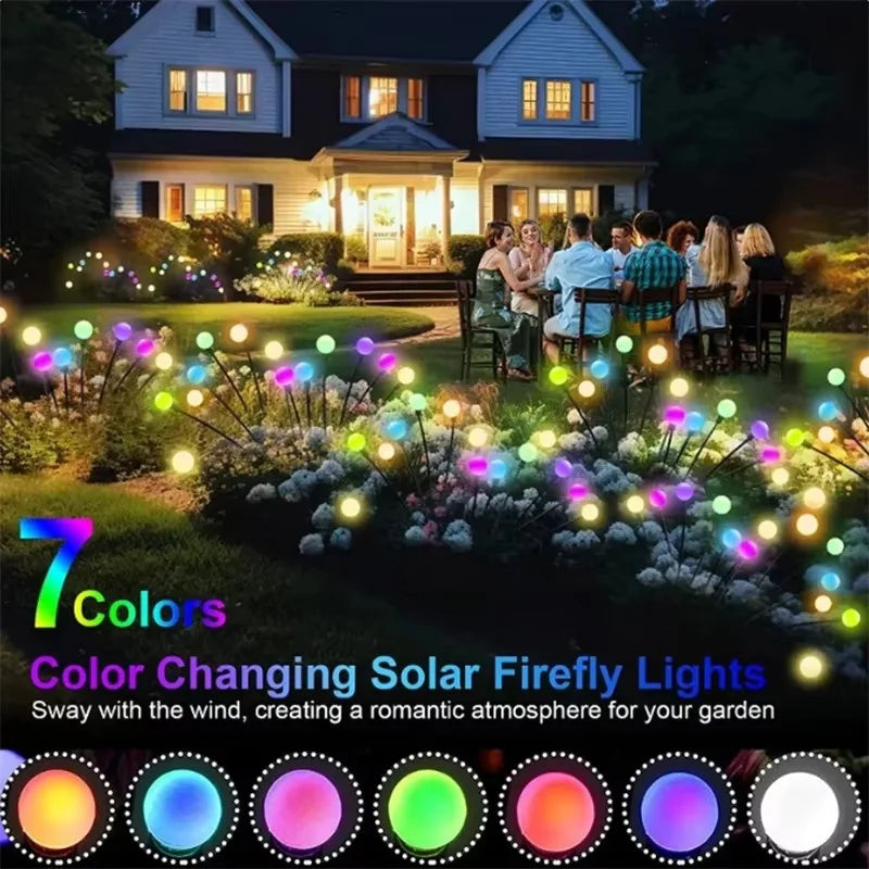 Outdoor RGB Color Lights LED Solar Garden Lamp Firefly Lights
