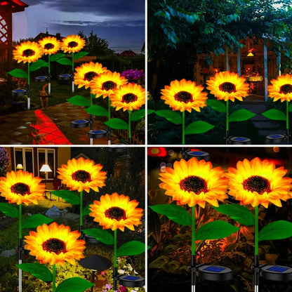 Solar Flowers Lights Outdoor Garden Decor Sunflower Lights