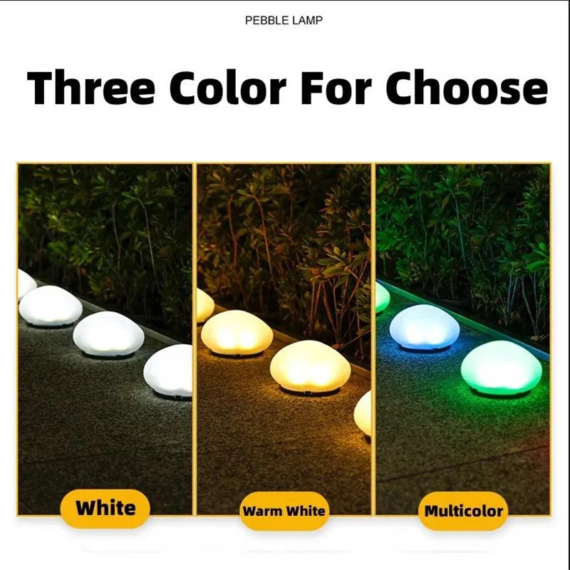 LED Solar Powered Goose Warm Stone Lights Outdoor Decorative