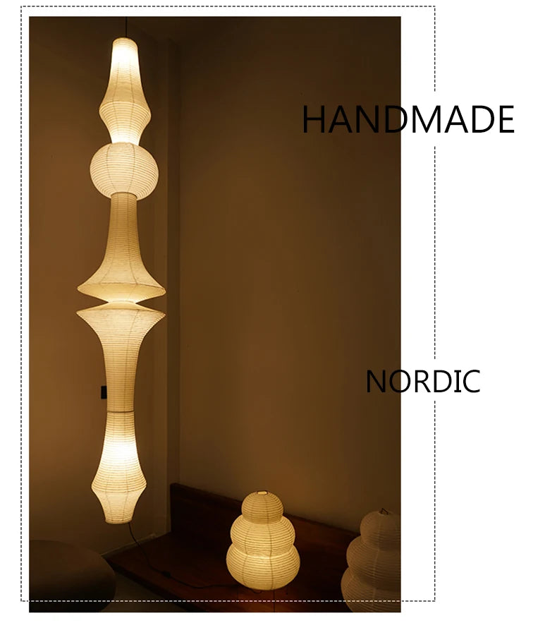 Nordic Wabi Sabi Wind Rice Paper Led Pendant Lights