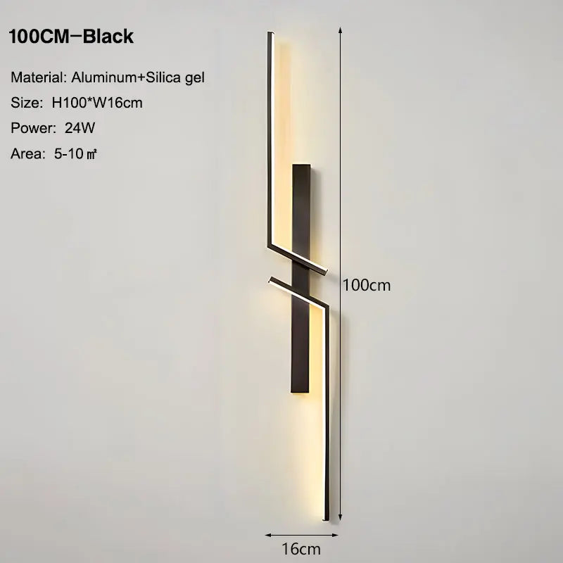 Long Strip LED Wall Lamps for Bedroom Living Room Indoor