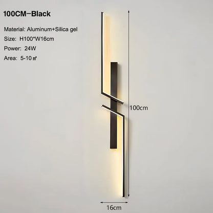 Long Strip LED Wall Lamps for Bedroom Living Room Indoor