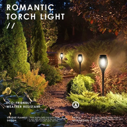 Solar Flame Torch Lights Flickering Light Waterproof Garden Decoration