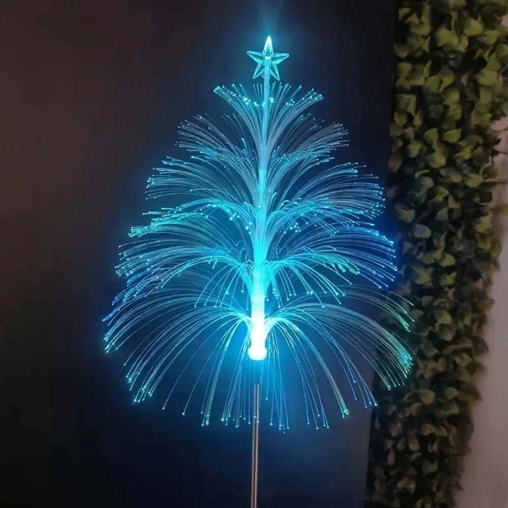Solar 7-Color Changing Fiber Optic Christmas Tree Stake Lights