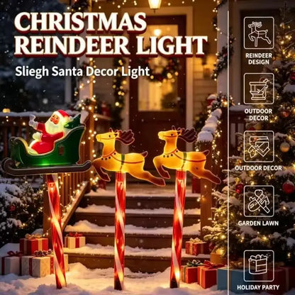 5 Pieces /Set LED Solar Christmas Santa Claus&Reindeer Garden Lights