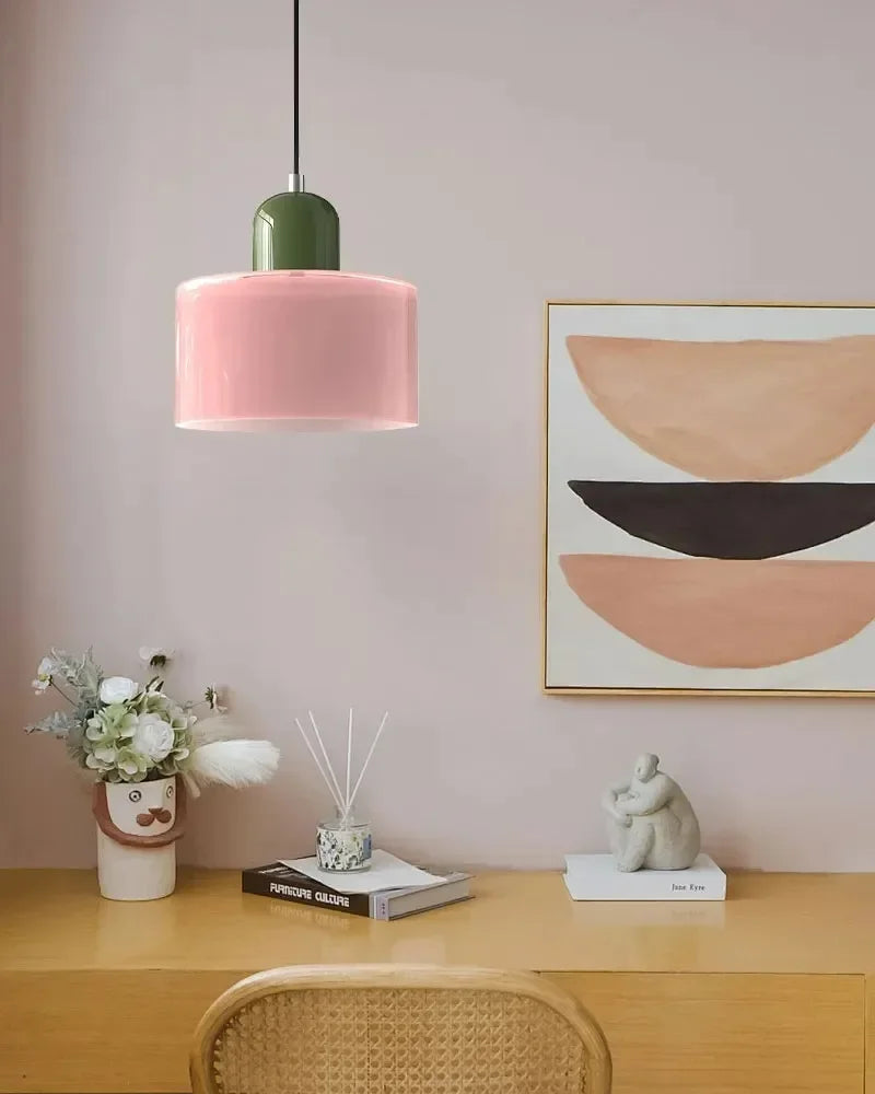 Nordic Modern Glass Bedroom Bedside Long Line Small Chandelier