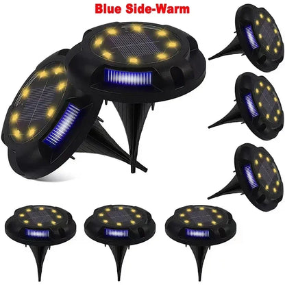 Solar Lights Outdoor 12LEDs Disk Underground Lamp Yard Decoration