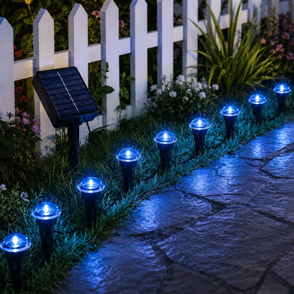 Solar Powered Ground Stake Pathway Lights Warm Glow Garden