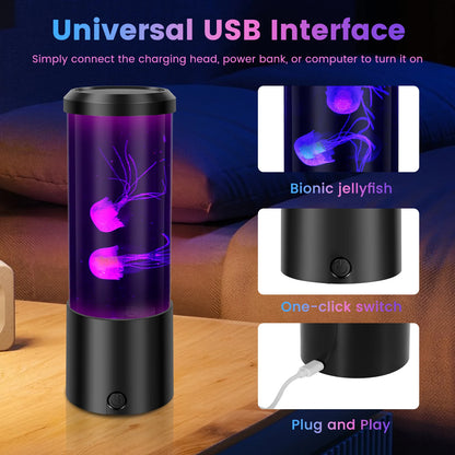 LED Jellyfish Lava Lamp Mini Aquarium Simulation Decorative