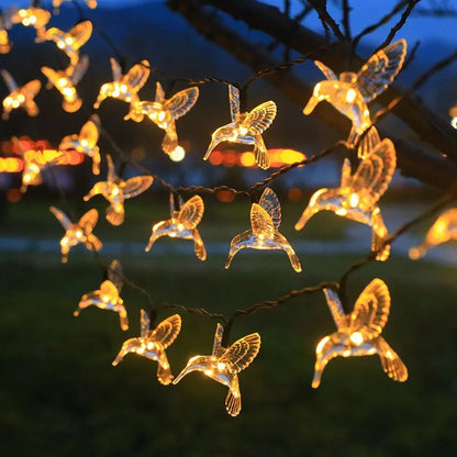 20/30/50 Leds Solar String Light Hummingbird RGB Lights