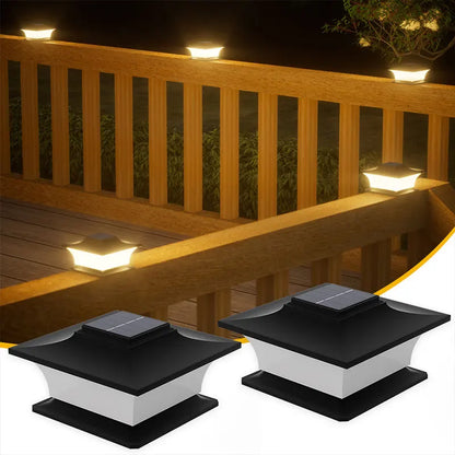 Solar - Powered Outdoor Pillar Lights with Auto On/Off, LED