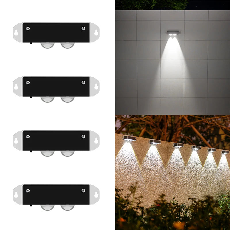 4 Pieces Solar LED Lights, Outdoor Lights Smart Light Sensor