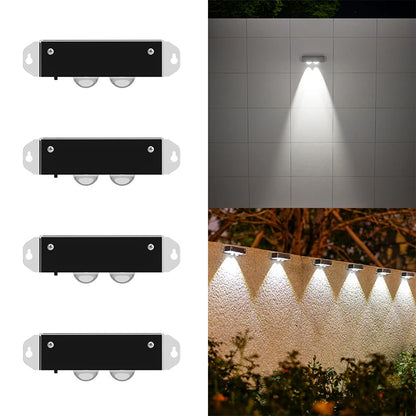 4 Pieces Solar LED Lights, Outdoor Lights Smart Light Sensor