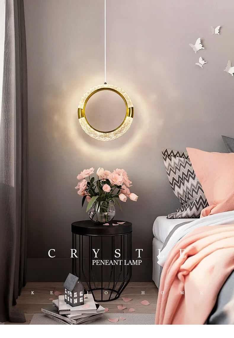 Modern Crystal LED Pendant Lamps Indoor Lighting For Home Decor